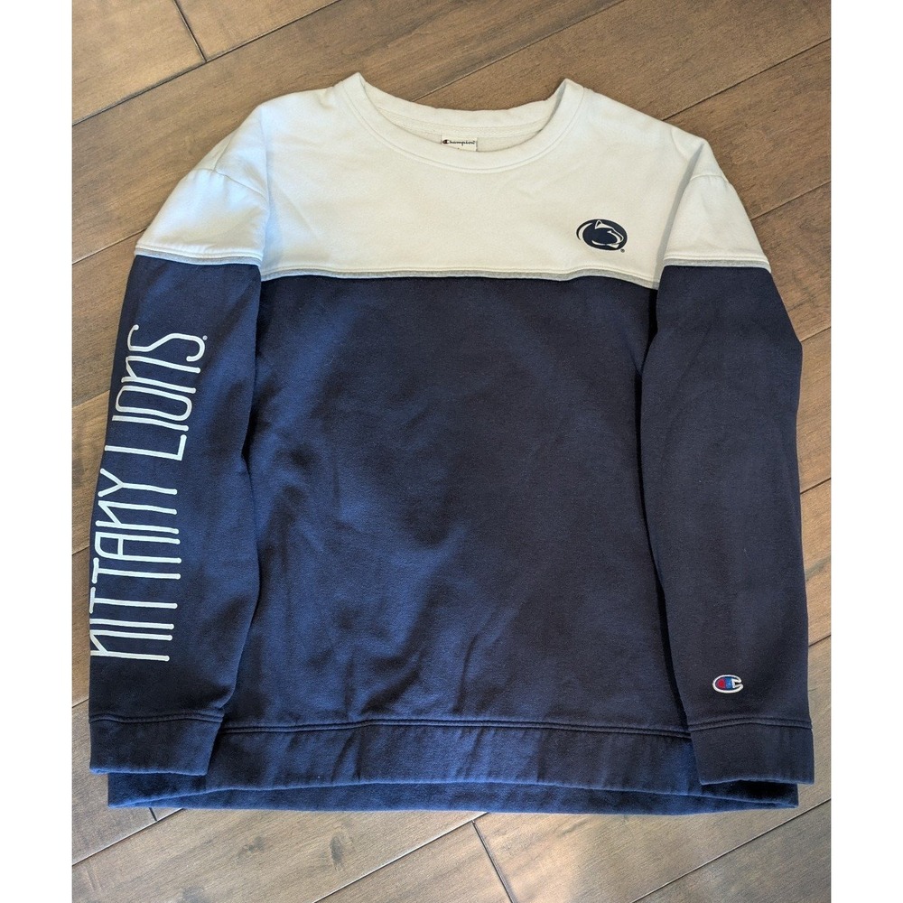 Penn State Nittany Lions Champion Sweatshirt Pullover Navy Cream Womens Large